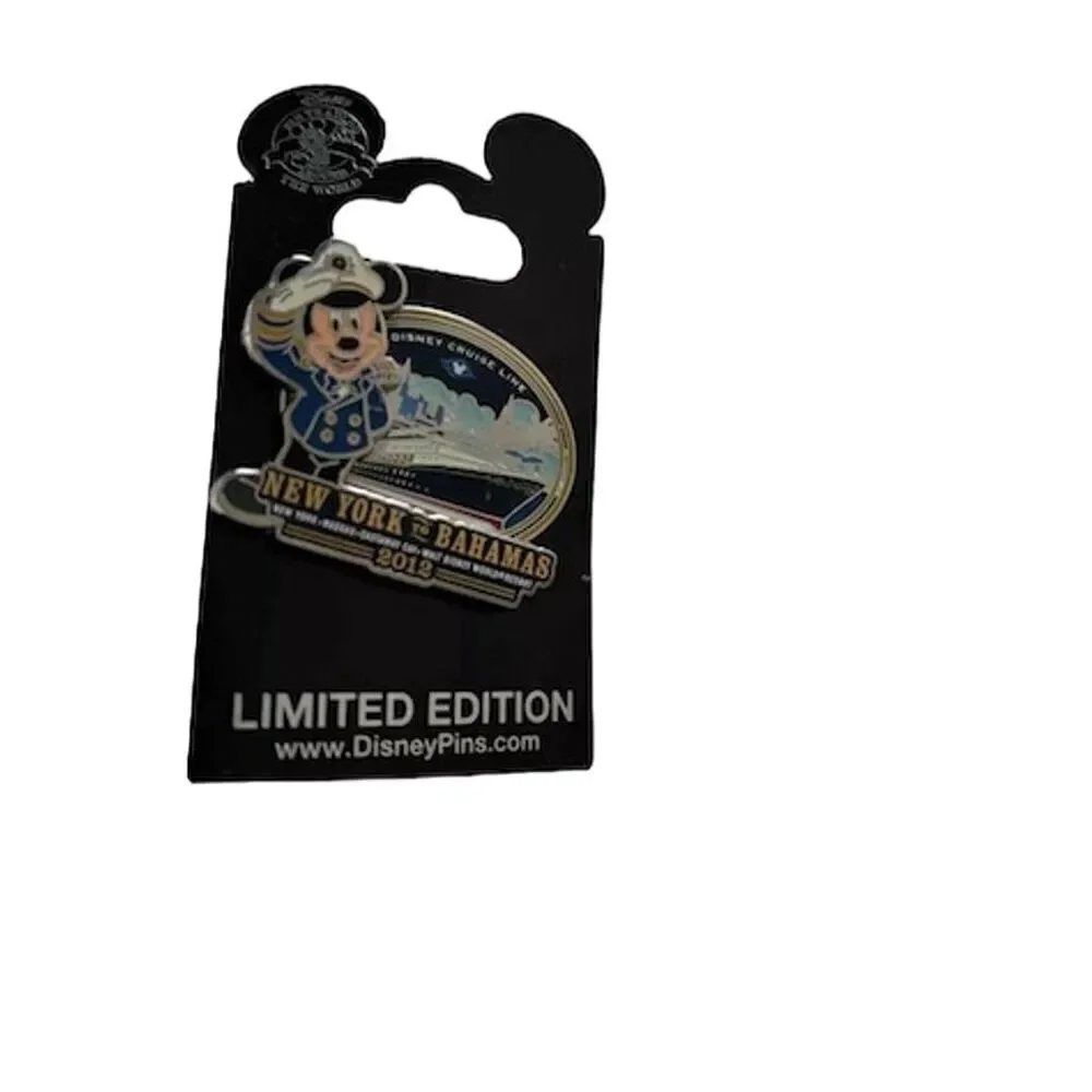 Disney Cruise Line Captain Mickey Mouse 2012 Pin NY to Bahamas Limited Edition